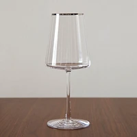 Horizon Lead-Free Crystal Silver-Rimmed Glassware Sets | West Elm