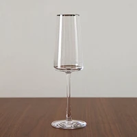 Horizon Lead-Free Crystal Silver-Rimmed Glassware Sets | West Elm