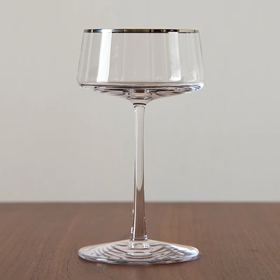 Horizon Lead-Free Crystal Silver-Rimmed Glassware Sets | West Elm