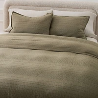 Reese Linen Cotton Full/Queen Duvet, White