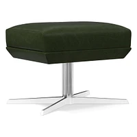 Austin Leather Swivel Ottoman | West Elm