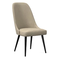 Mid-Century High-Back Leather Dining Chair - Metal Legs | West Elm