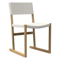 Clyde Dining Chair, Yarn Dyed Linen Weave, Alabaster, Blonde