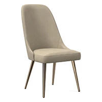 Mid-Century High-Back Leather Dining Chair - Metal Legs | West Elm