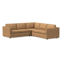 Harris Leather 3-Piece L-Shaped Sectional (105"–115") | West Elm