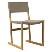 Clyde Dining Chair, Yarn Dyed Linen Weave, Alabaster, Blonde