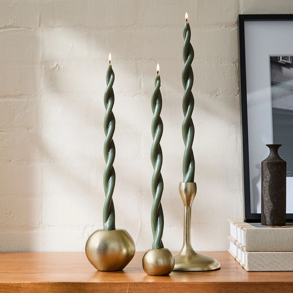 Double Twist Taper Candles (Set of 6) | West Elm