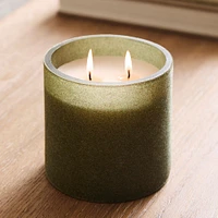 Flocked Glass Filled Candles - Frozen Pine & Cedarwood | West Elm