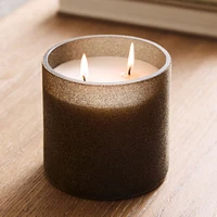 Flocked Glass Filled Candles - Frozen Pine & Cedarwood | West Elm