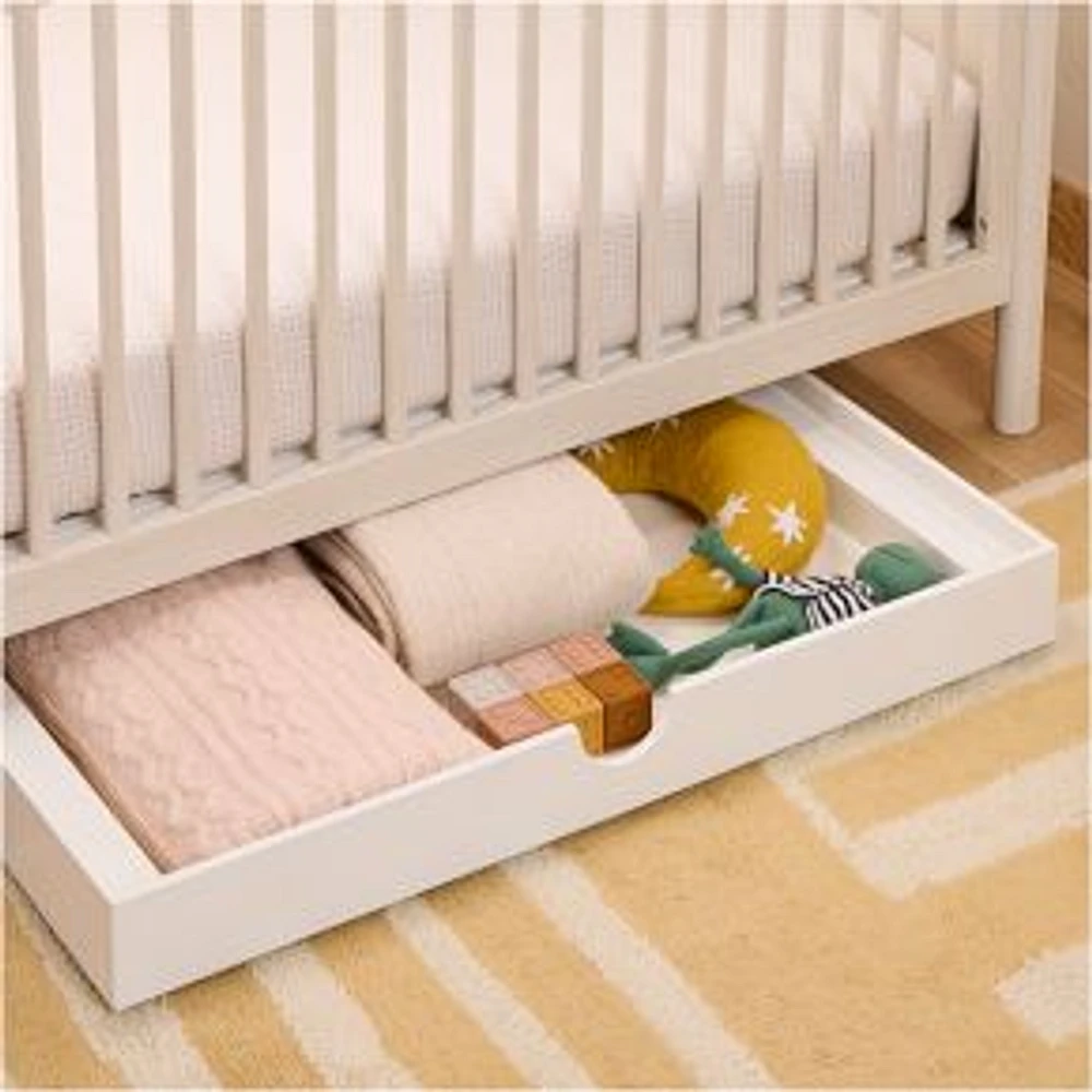 Under Crib Storage Bin Rolling We White