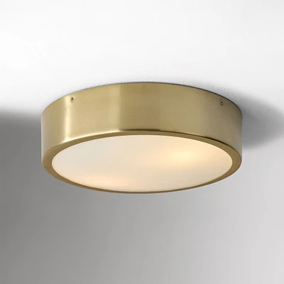 Matthews 12" Flush Mount, Antique Brass