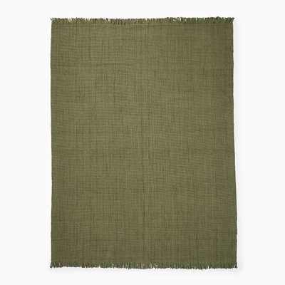 Solid Basketweave Wool Rug | West Elm