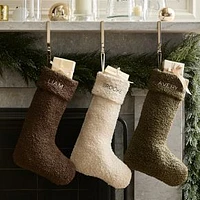 Boucle Stocking, Alabaster, 18"