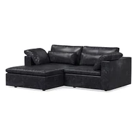 Harmony Modular Leather Small 2-Piece Chaise Sectional (86") | West Elm