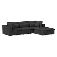 Harmony Modular Leather 4-Piece Ottoman Sectional (120") | West Elm