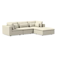 Harmony Modular Leather 4-Piece Ottoman Sectional (120") | West Elm