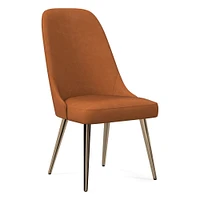 Mid-Century High-Back Leather Dining Chair - Metal Legs | West Elm