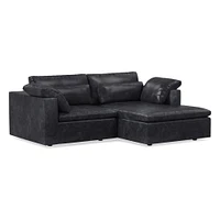 Harmony Modular Leather Small 2-Piece Chaise Sectional (86") | West Elm