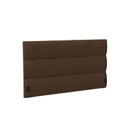 Panel Tufted Wall Mounted Headboard, King, Vegan Leather Saddle, Saddle