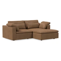 Harmony Modular Leather Small 2-Piece Chaise Sectional (86") | West Elm