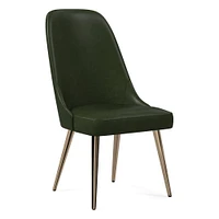 Mid-Century High-Back Leather Dining Chair - Metal Legs | West Elm