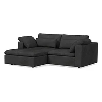 Harmony Modular Leather Small 2-Piece Chaise Sectional (86") | West Elm