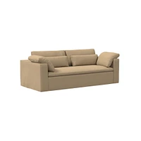 Harmony Modular 82" Sofa Skirted Slipcover Down Yarn Dyed Linen Weave Alabaster Concealed Supports