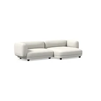 Osborn 2-Seat 2-Pc L Double Chaise Sectional, Yarn Dyed Linen Weave, Alabaster, CS