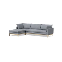 Hargrove Sectional Set 10 RA Sofa Corner Ottoman Down Yarn Dyed Linen Weave Graphite Dune