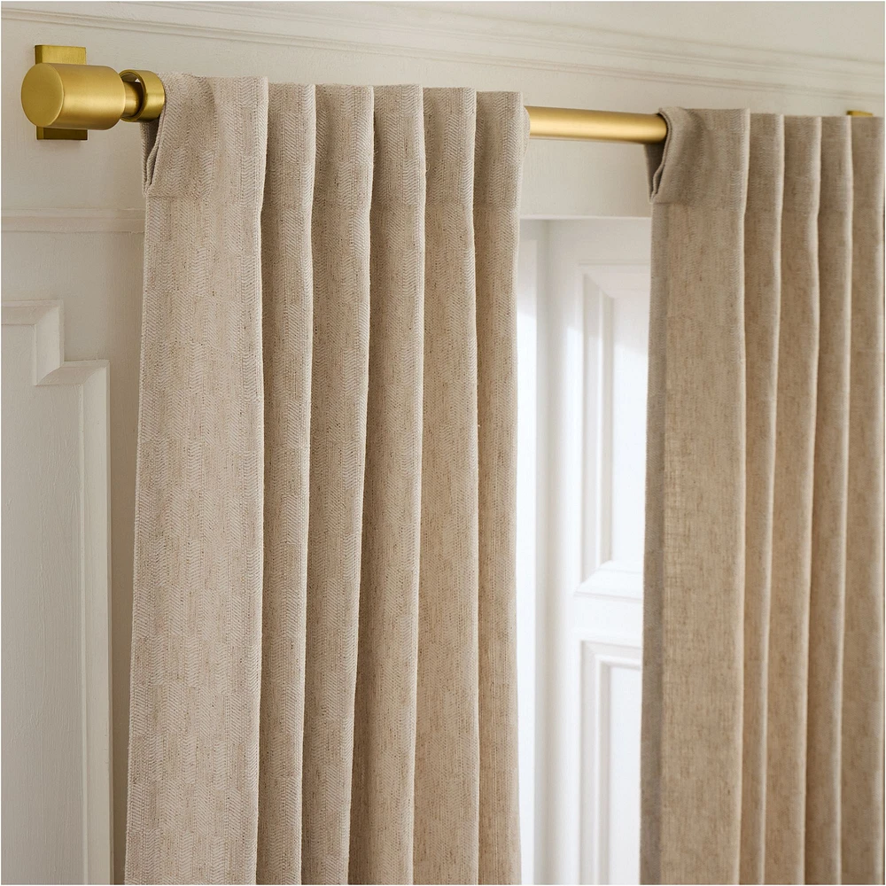 Ludlow Linen Blend Herringbone Curtain | West Elm