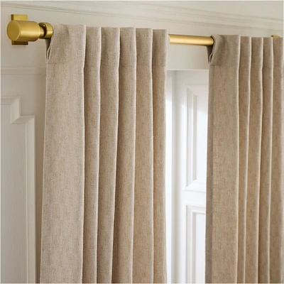 Ludlow Linen Blend Herringbone Curtain | West Elm