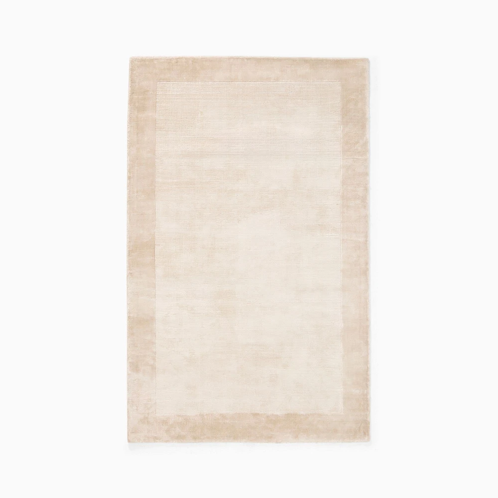 Open Box:Tencel Frame Rug, 5x8, Sand