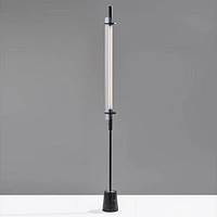 Flair LED Floor Lamp, Black w. Antique Brass Accents