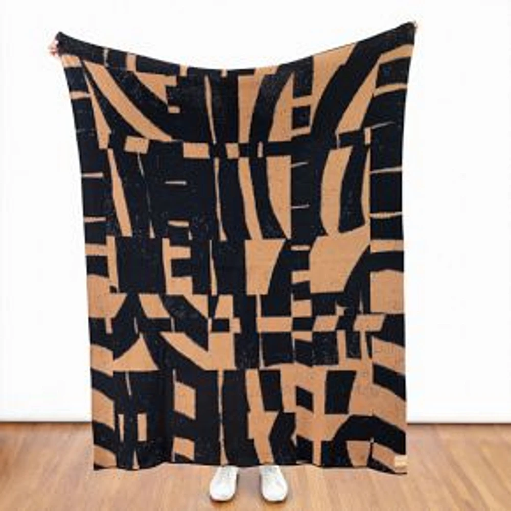 Selva Camel Knitted Throw Blanket