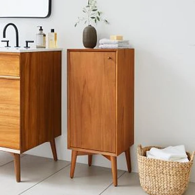 Mid Century Linen Cabinet, 34", Acorn