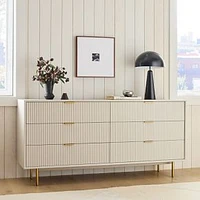 Quinn 72" 6 Drawer Wide Dresser, Haze