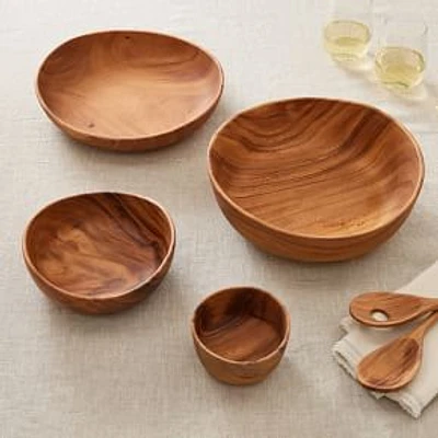 Organic Shaped Small Bowl, Acacia Wood, Each