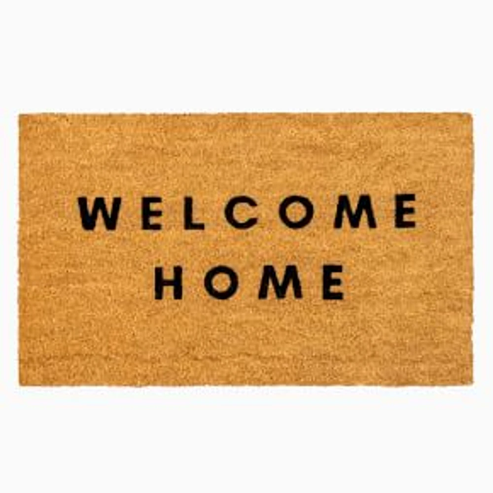 Modern Welcome Home Doormat, 18x30, Black