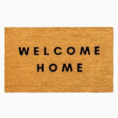 Modern Welcome Home Doormat, 18x30, Black