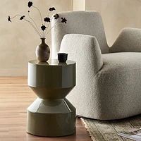 Riya Side Table-Moss Lacquered Concrete