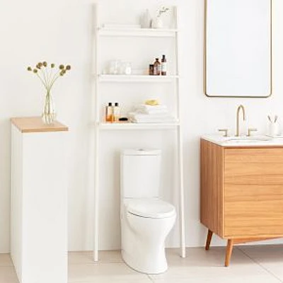 Modern Leaning Over the Toilet Cubby, White