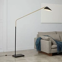 Curvilinear Mid-Century Overarching Floor Lamp Dark Bronze  (72")