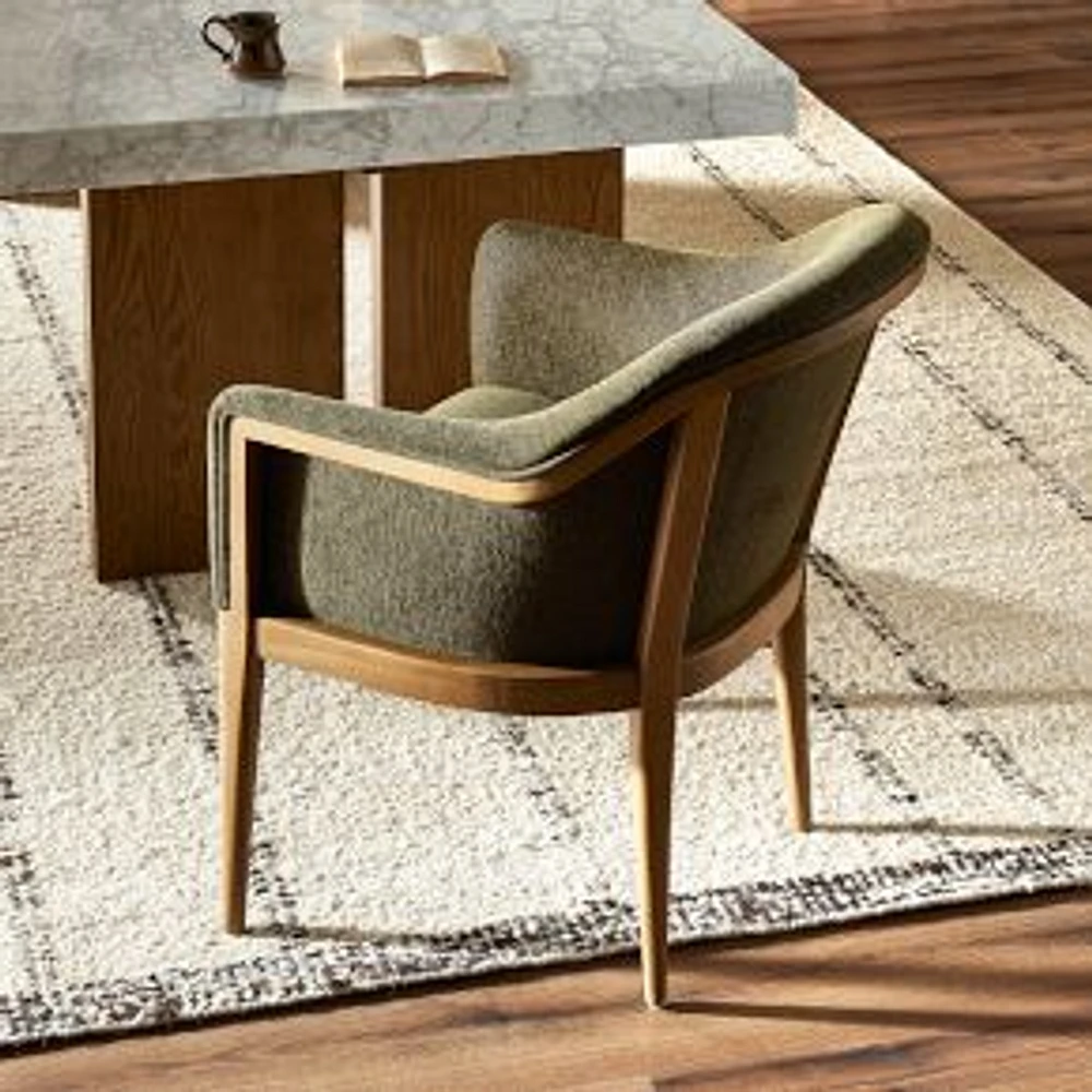 Jericko Dining Chair-Sutton Olive-Warm Buff Parawood