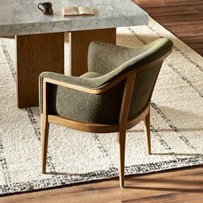 Jericko Dining Chair-Sutton Olive-Warm Buff Parawood