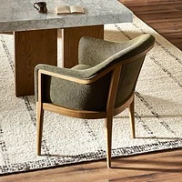 Jericko Dining Chair-Sutton Olive-Warm Buff Parawood