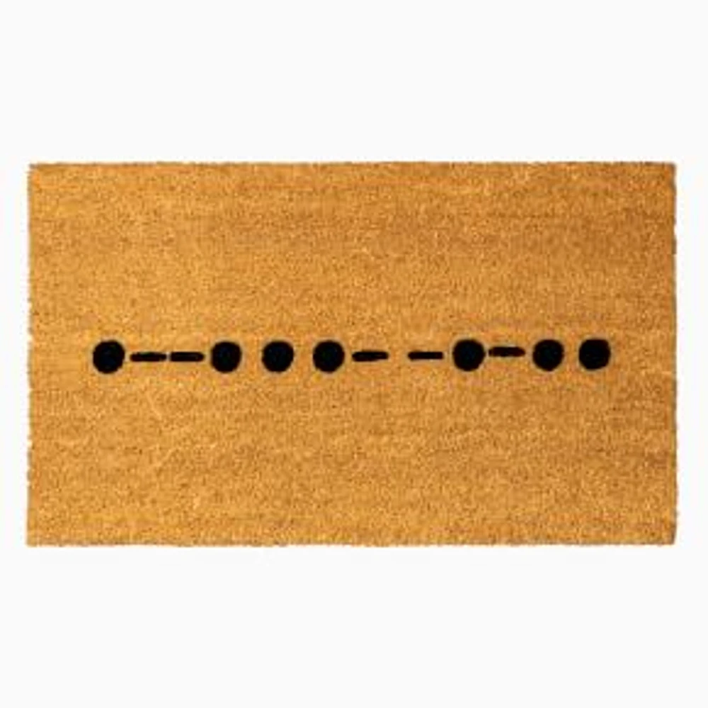 Morse Code Peace Doormat, 18x30, Black