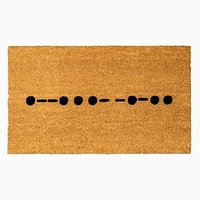 Morse Code Peace Doormat, 18x30, Black