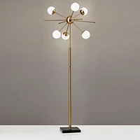 Doppler LED Floor Lamp, Antique Brass