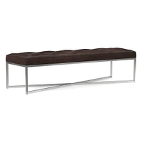 Maeve Rectangle Leather Bench | West Elm