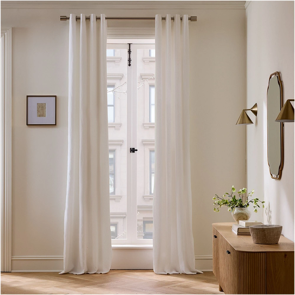 European Flax Linen Blackout Grommet Curtain | West Elm